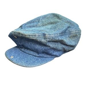 True Vintage 60s Denim Newsboy Conductor Cap Unisex USA